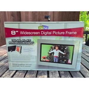 GiiNii 8"‎ Widescreen Digital Picture Frame Slim Flat Panel Model GN-801W